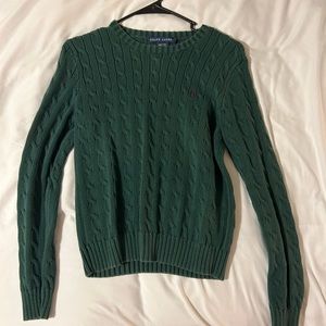 Green Ralph Lauren cable knit sweater